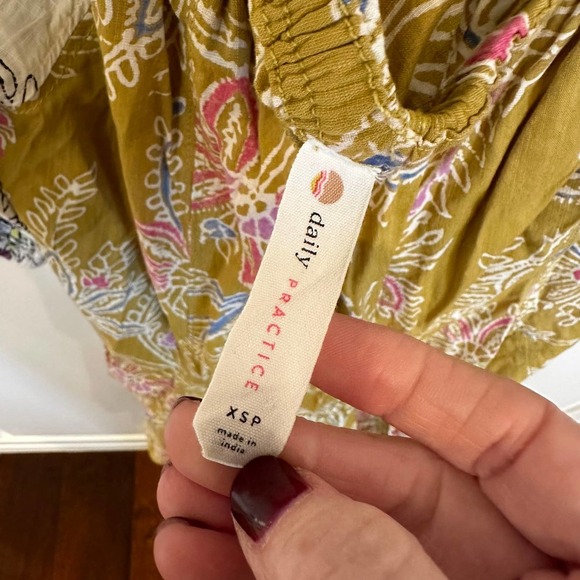 Anthropologie Daily Practice Women’s Mollie Floral Mini Dress Puff Sleeve Boho - Picture 4 of 13